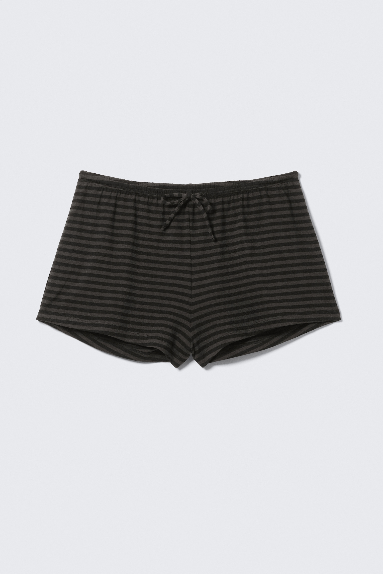 JERSEY SHORTS MED STRIKK - Svart- og gråstripet - 2