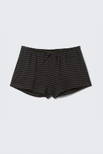 Black & Grey Stripes - JERSEY PULL-ON SHORTS - 3