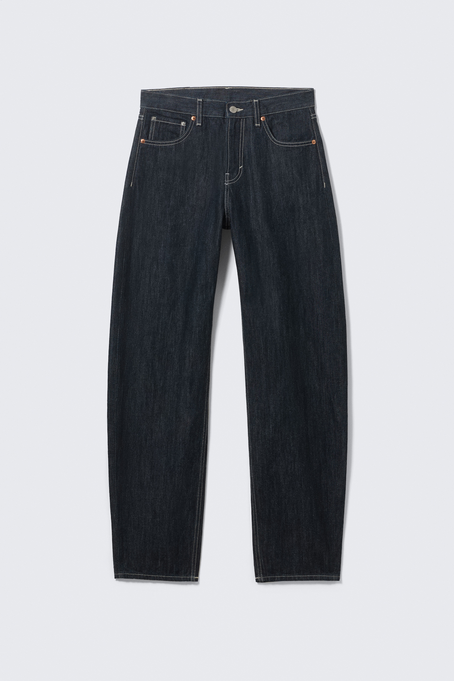 Nebula-malliset välikaistalevyiset unisex-farkut - Blue Rinse – tummansininen/Chelsea Black – musta - 2