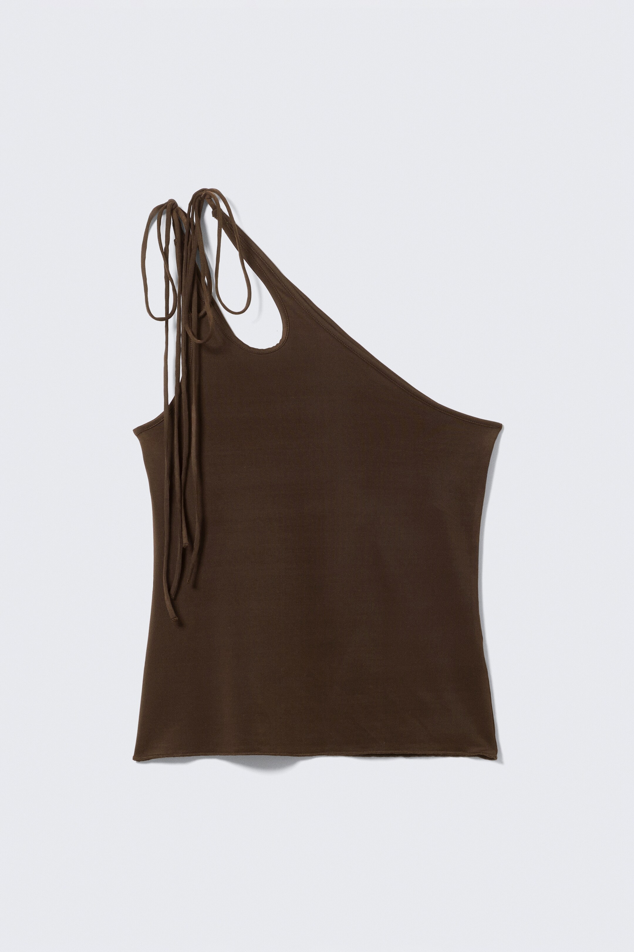 Se større billede: Asymmetrisk Tie Jersey Tanktop - Mørkebrun - DAME | H&M DK 5