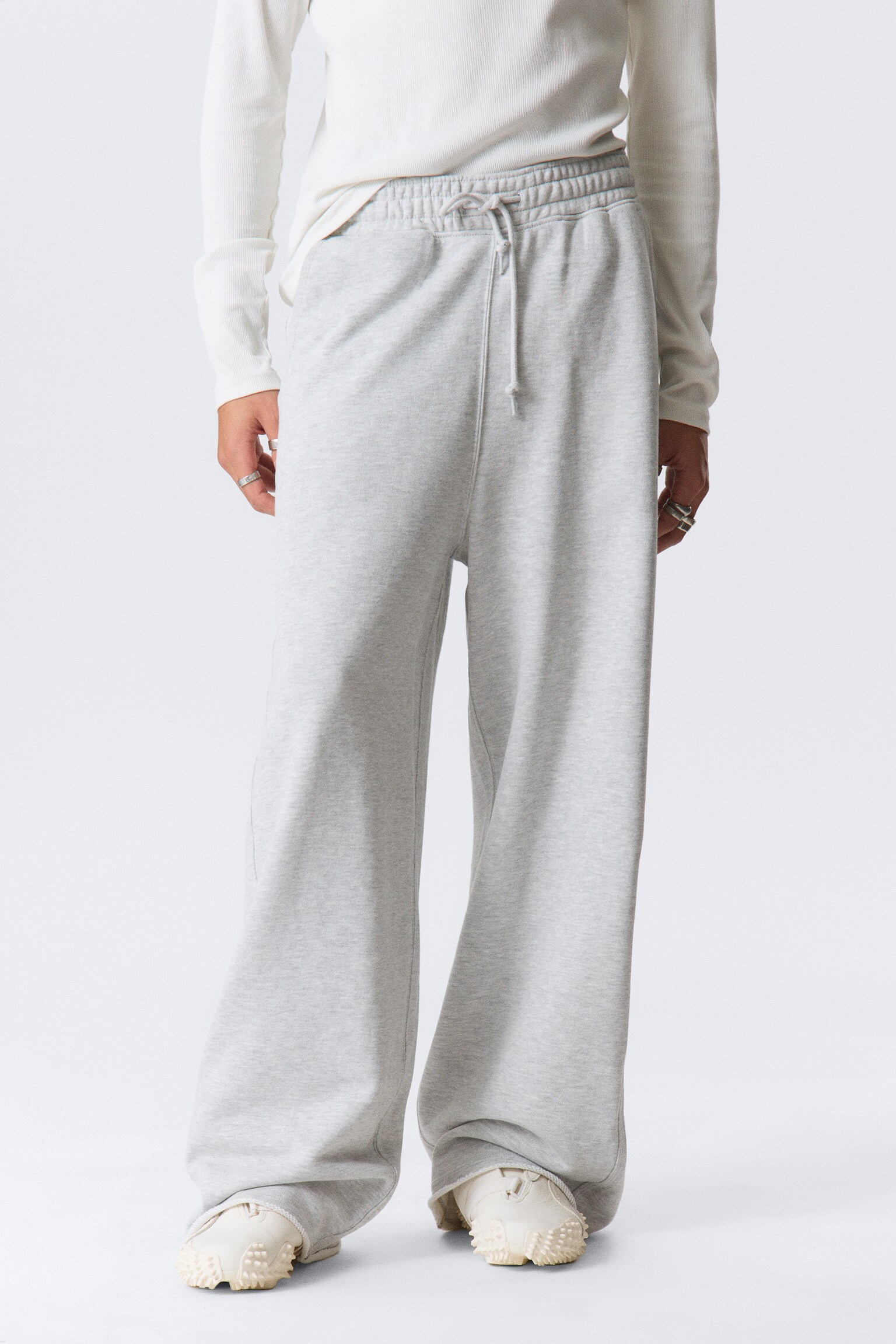 Astro Loose Terry Sweatpants - Light Dusty Grey/Black - 4