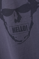 Dark Purple - Hello Man - Great Boxy Printed Graphic Tee - 1