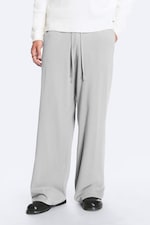 Gris poudré clair - Pantalon lounge large en coton - 1