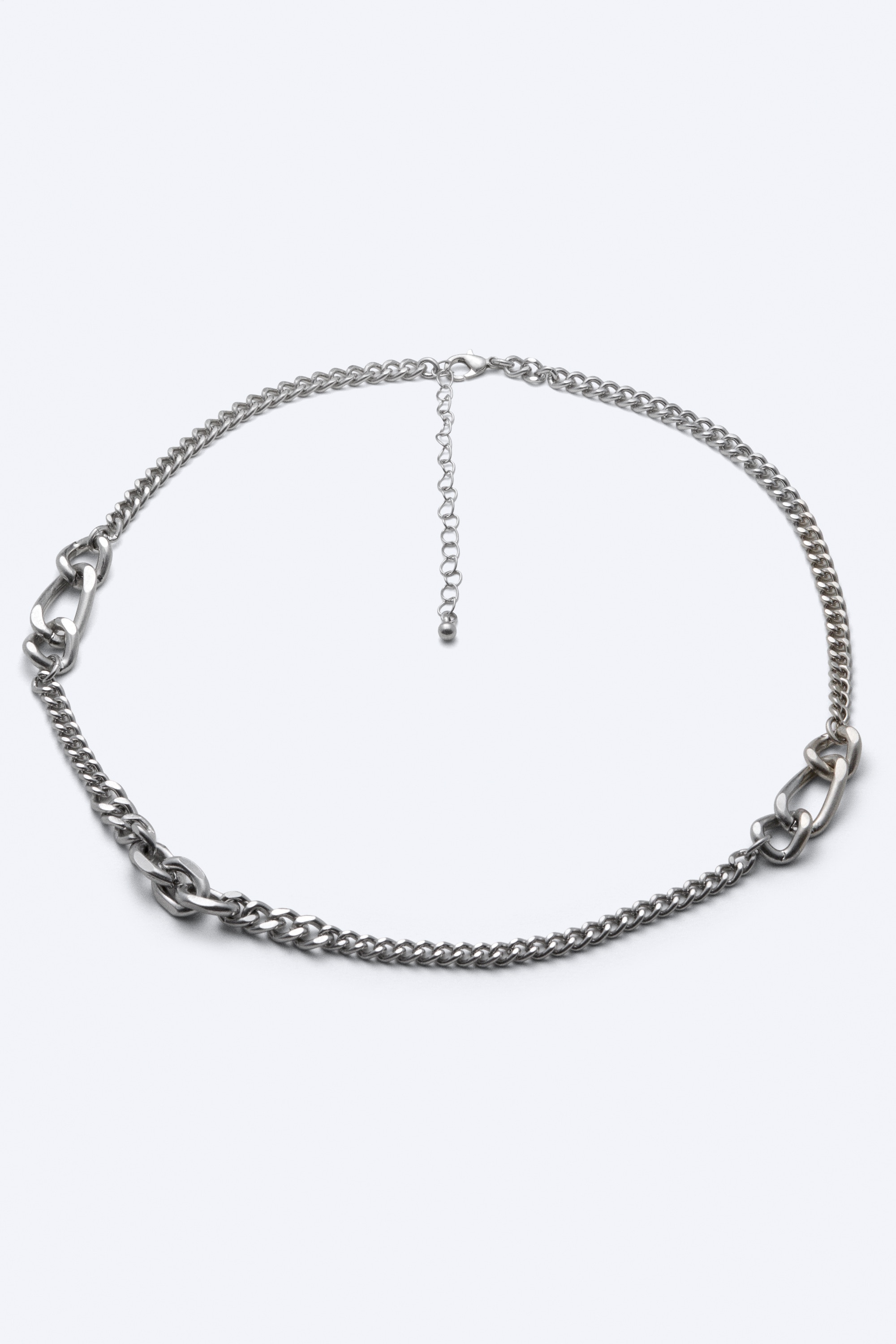 Collier à maillons plats - Gris argenté