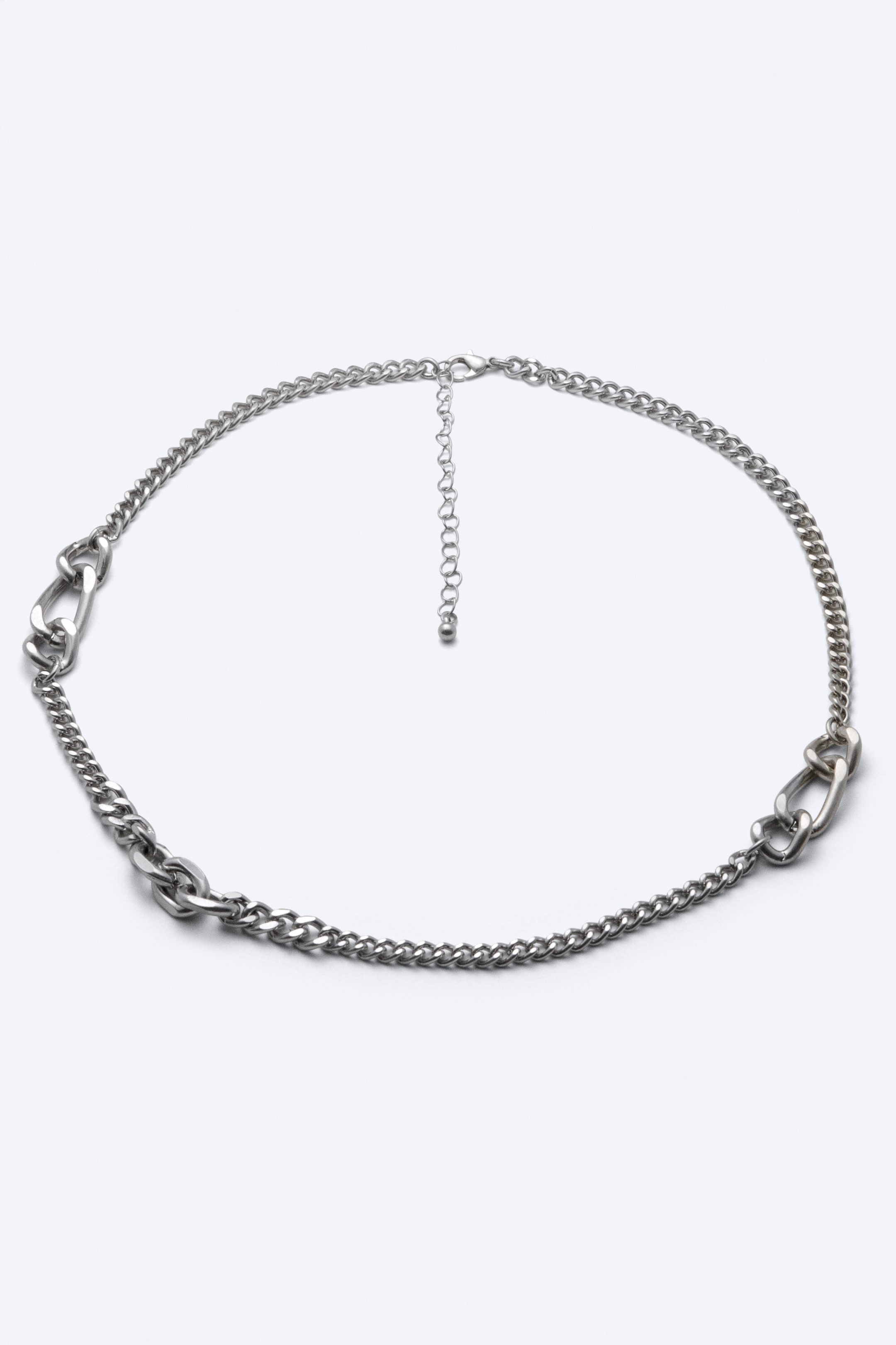 Grey Silver - Curb chain necklace - 2