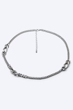 Grey Silver - Curb chain necklace - 2