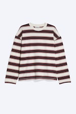 Off-white/Red/Blue Stripe - Oversized Graphic Long-sleeve - 0