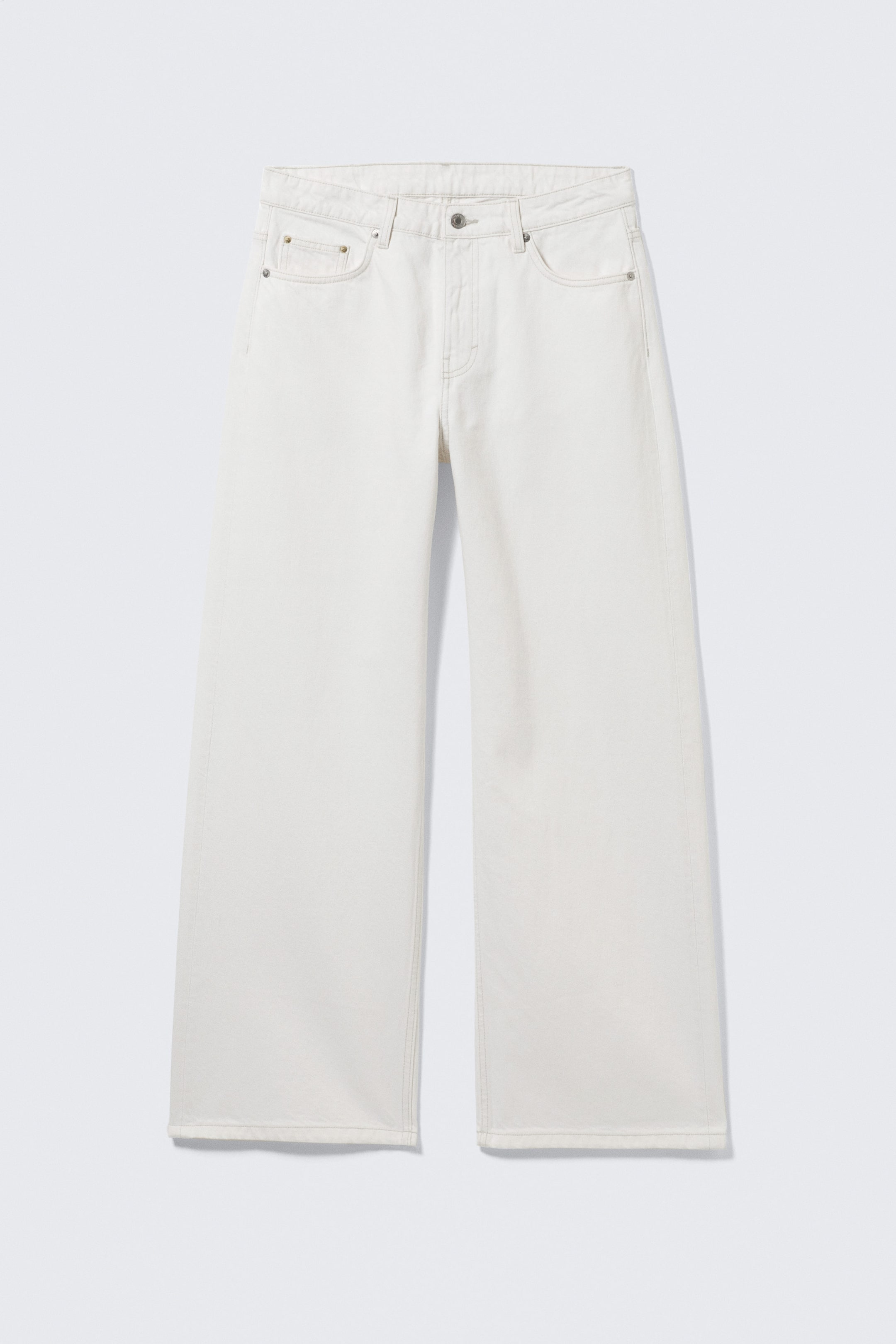 Dirty White - White - Missy Low Rise Loose Straight Leg Jeans - 5