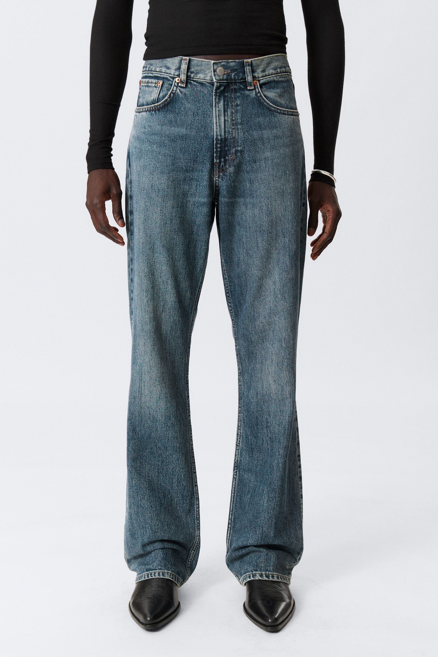 Mercury Relaxed Bootcut Leg Jeans - Second Blue - Mittelblau/Black Rinse - Schwarz/Lake Blue - Mittelblau - 5