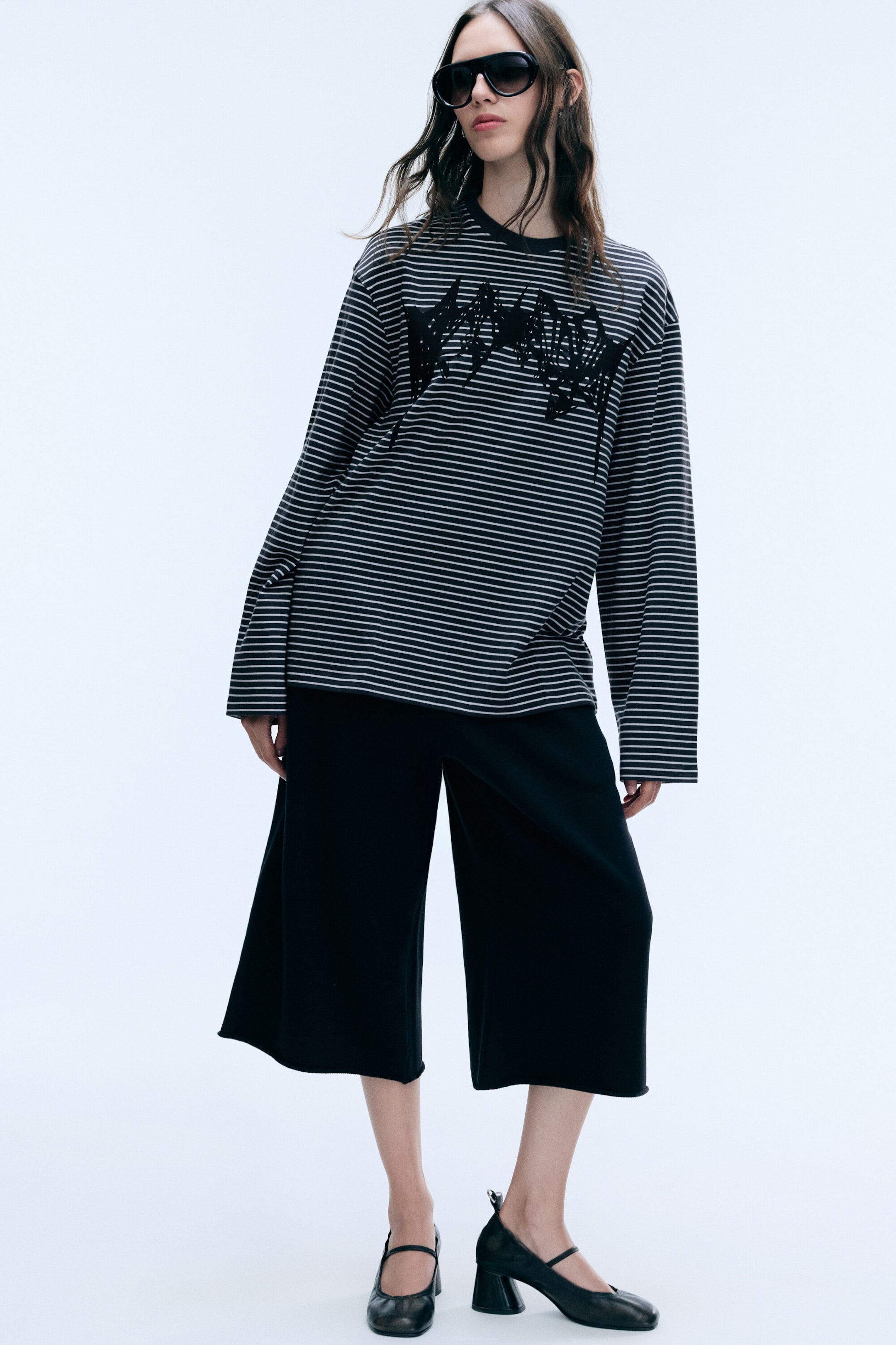 Dark Grey - Oversized Longsleeve mit Grafikprint - 2