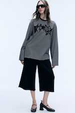 Dark Grey - Oversized Longsleeve mit Grafikprint - 2