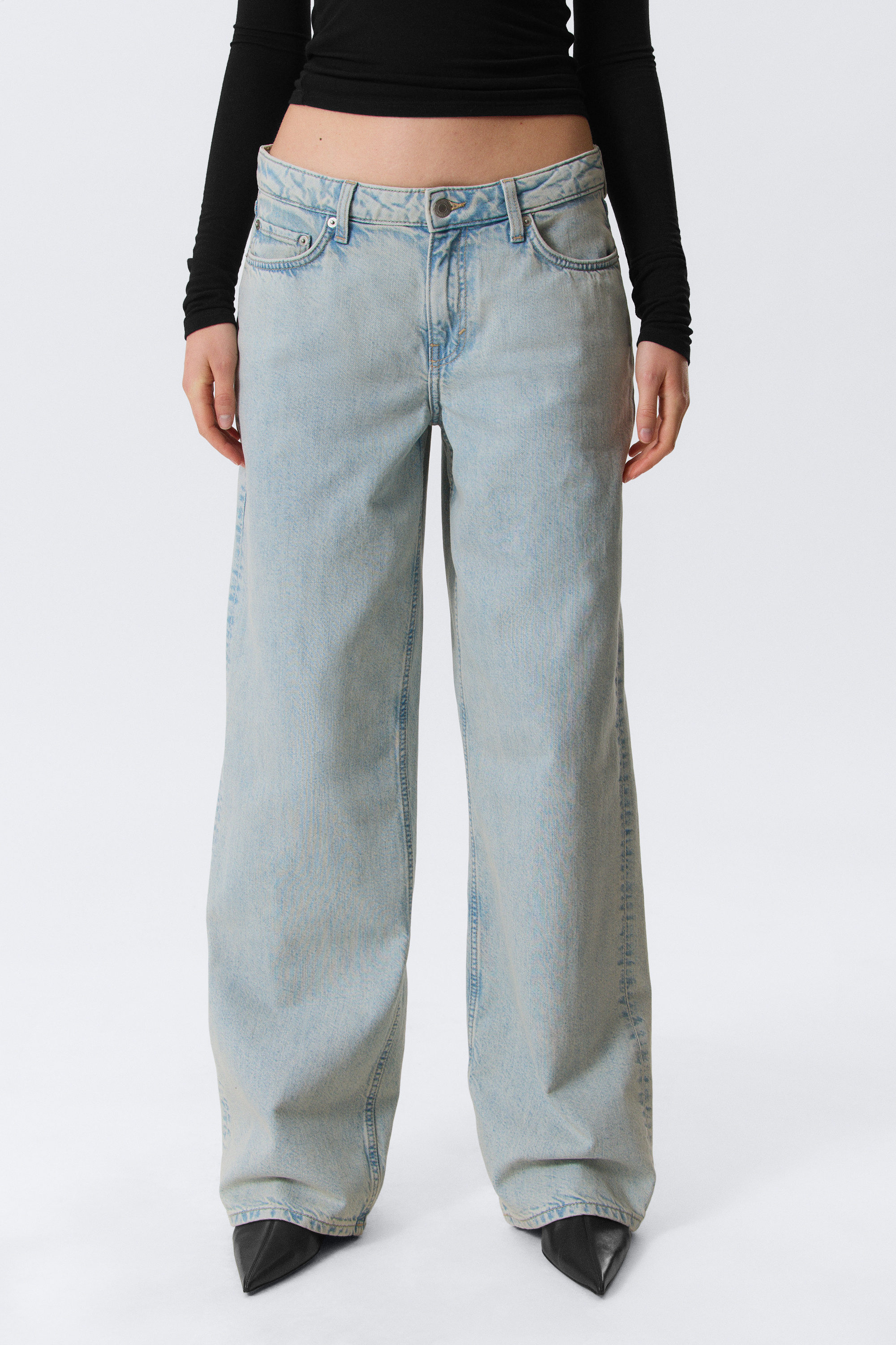 Snow Blue - Hellblau - Ample Low Waist Loose Wide Leg Jeans - 2