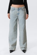 Snow Blue - Hellblau - Ample Low Waist Loose Wide Leg Jeans - 1