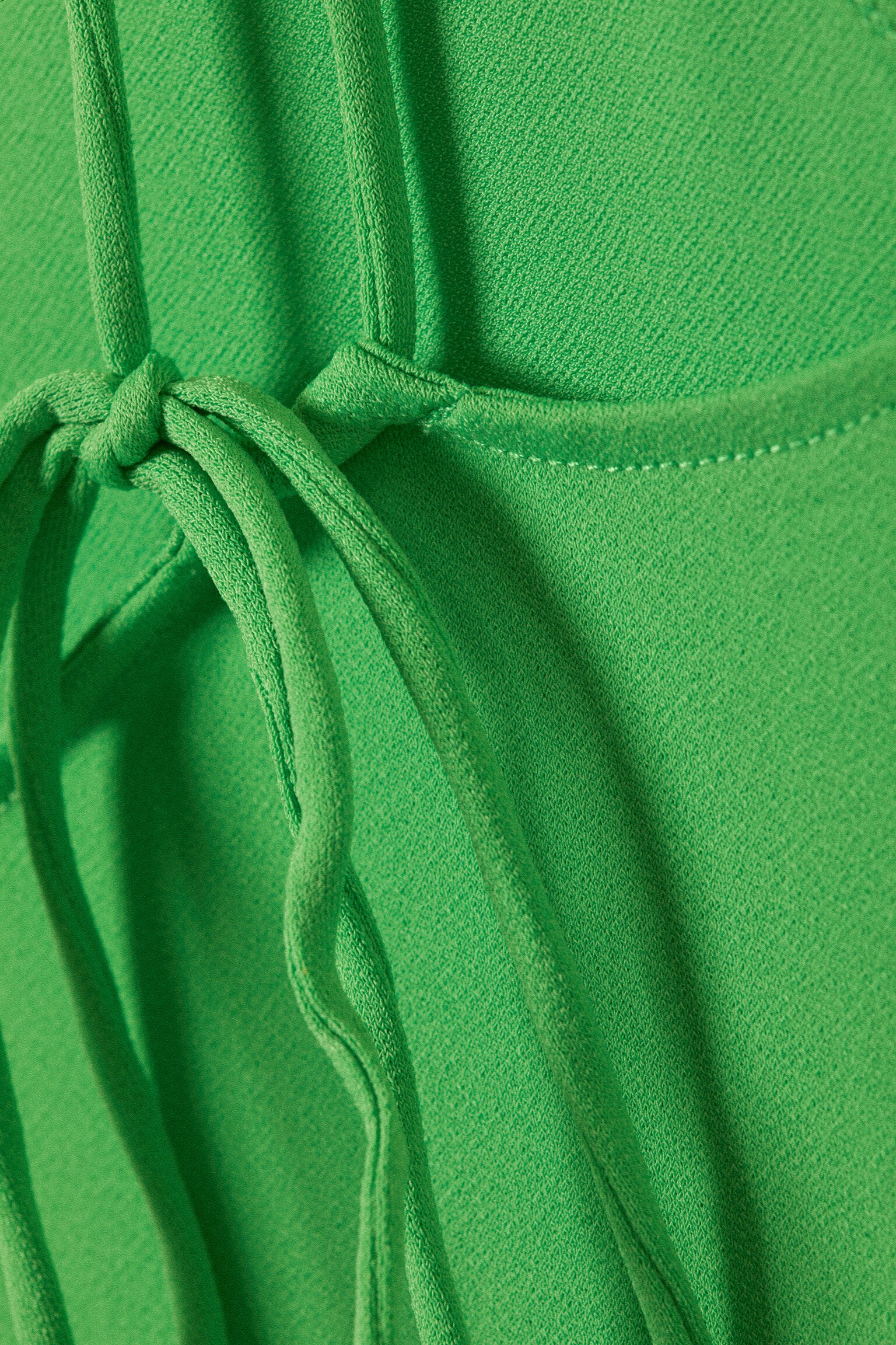 Strappy Boat-Neck Jersey Tank Top - Bright Green/Black/Dark Brown - 3