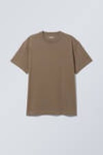 Dunkelbraun - Schweres Oversized-T-Shirt - 0