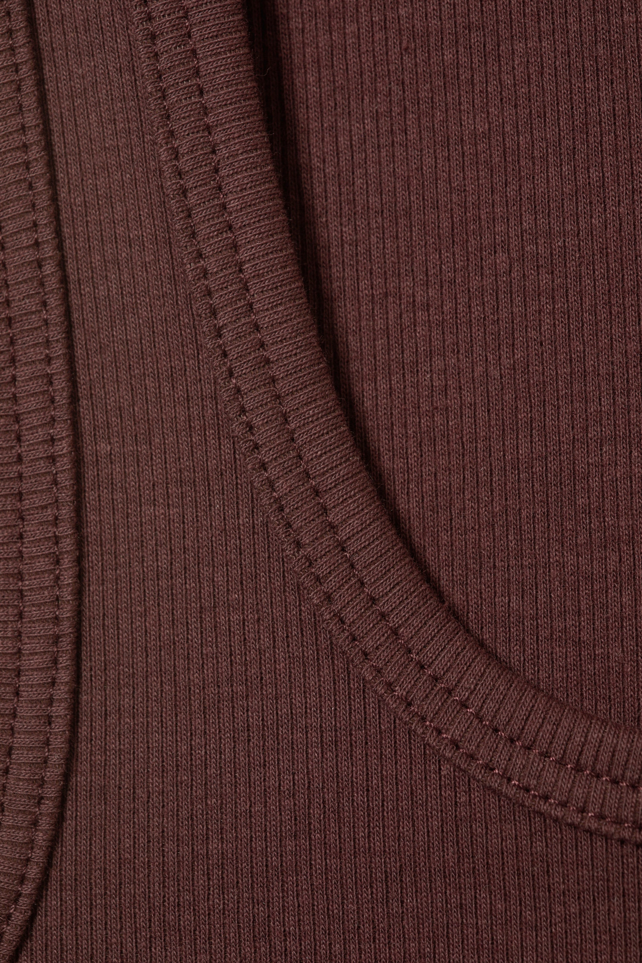 Burgundy - Slim Square Neck Ribbed Tank Top - 4
