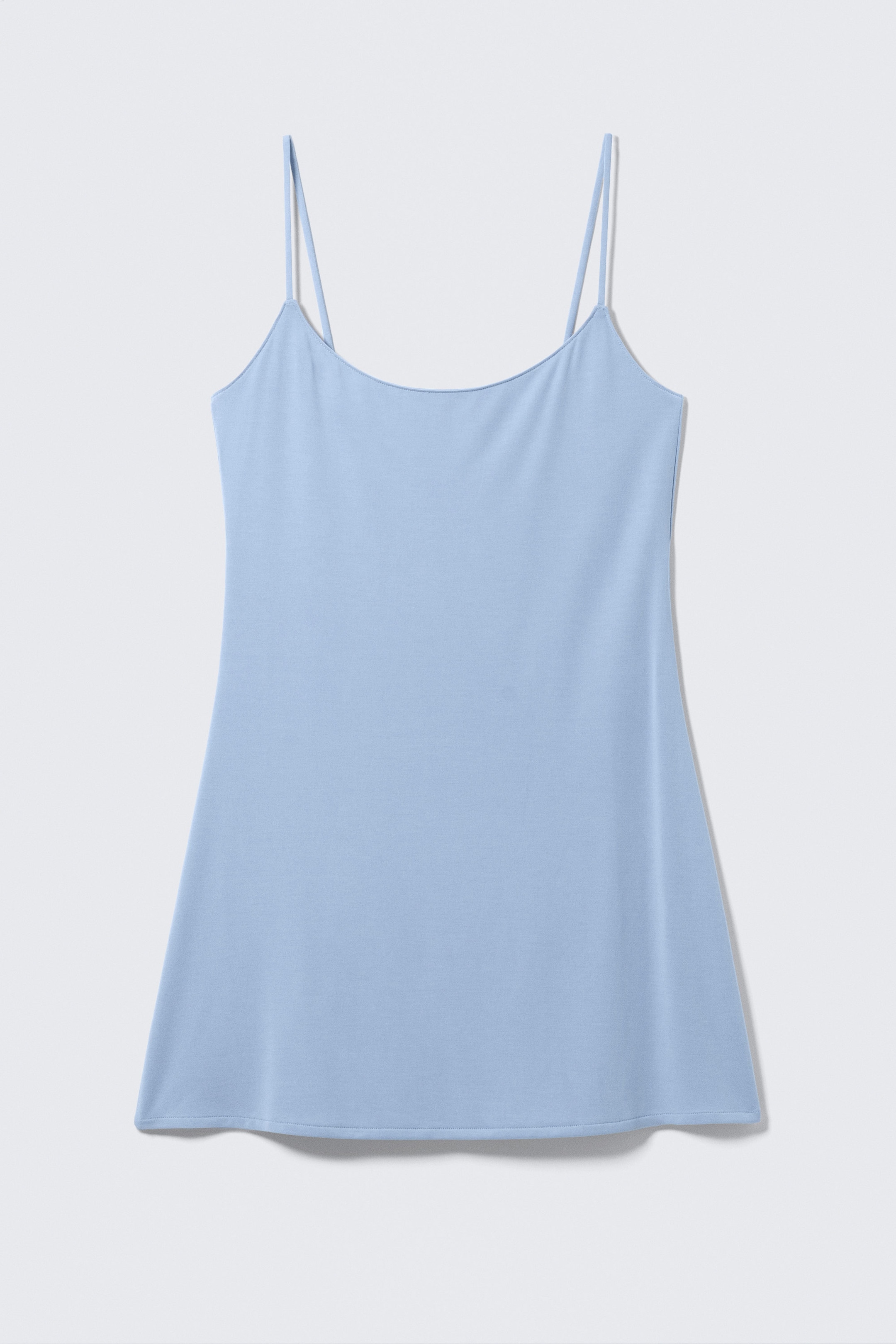 Light Blue - Strappy Mini Slip Dress - 1