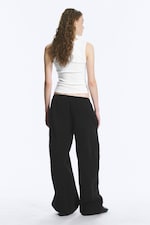 Black - Loose Fit Washed Ripstop Trousers - 3