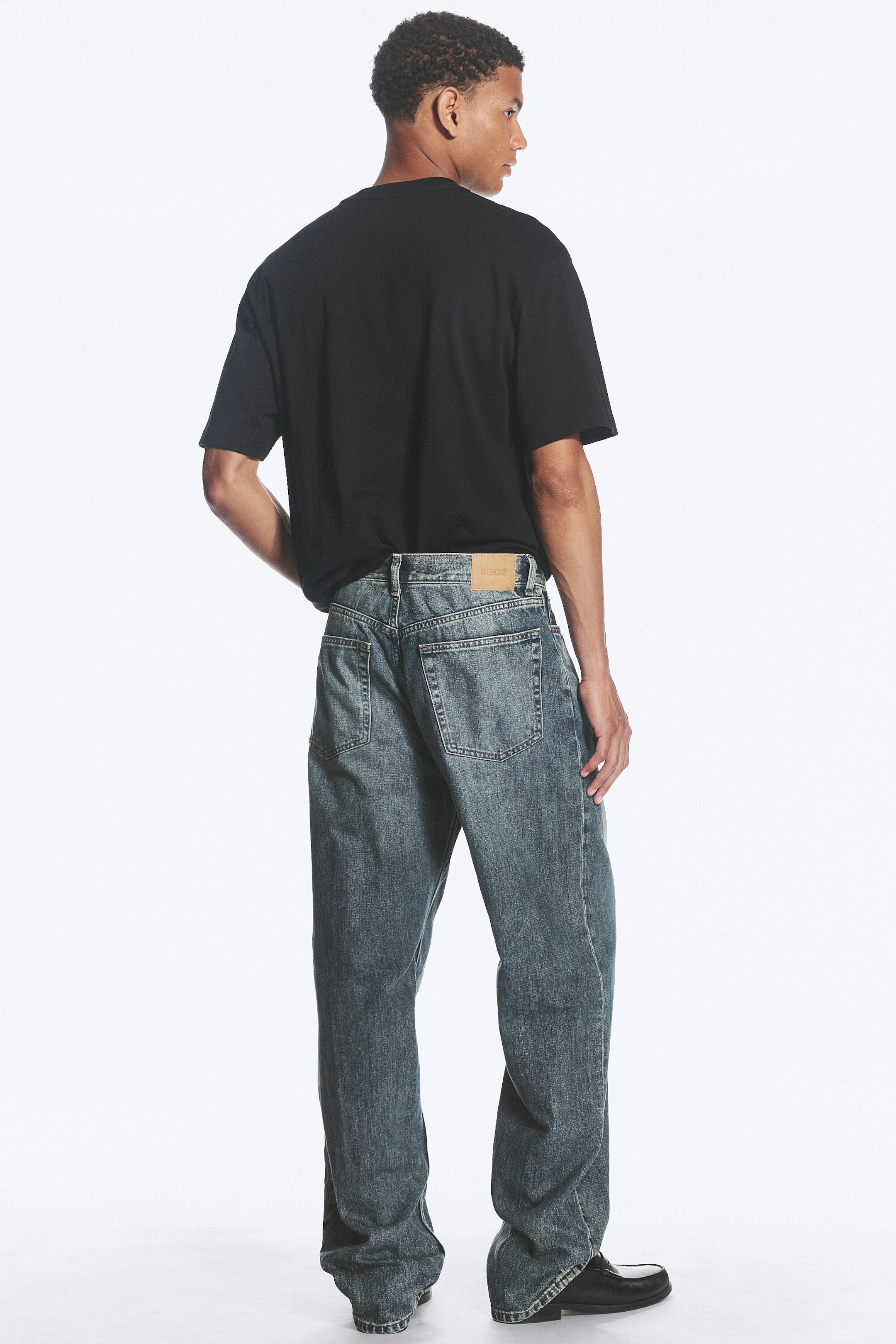 Second Blue - Bleu - Jean droit et ample taille mi-haute Galaxy - 4