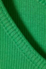 Bright Green - Cropped Ribbed Cotton Tank - 4