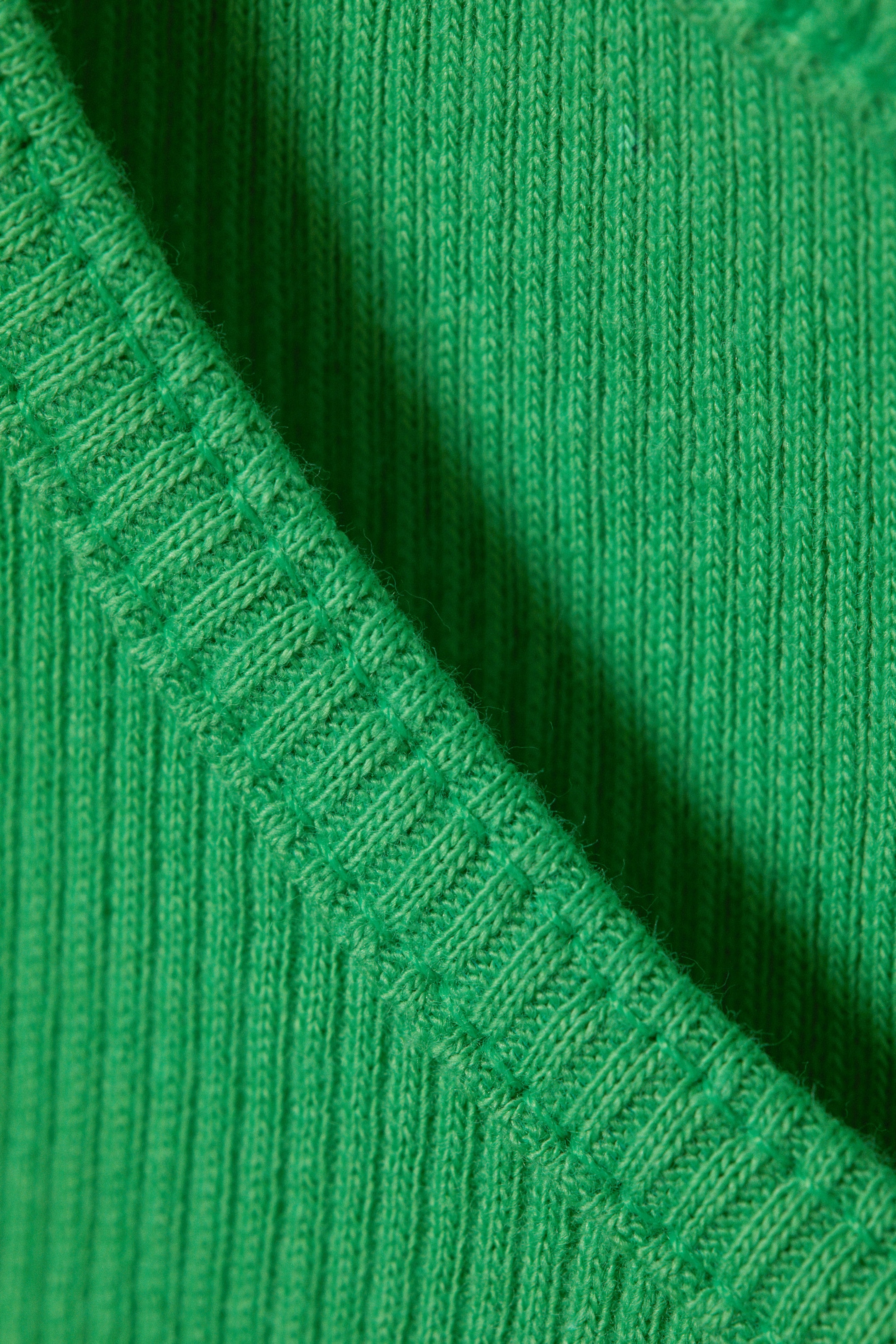 Bright Green - Cropped Ribbed Cotton Tank - 2