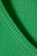 Bright Green - Cropped Ribbed Cotton Tank - 1