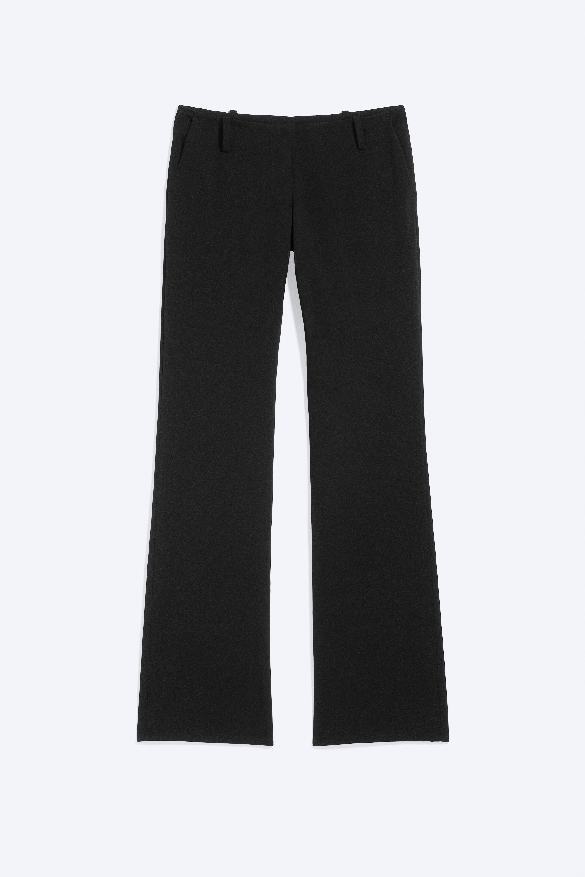 Rechte smalle broek met lage taille - Zwart/Donkerrood
