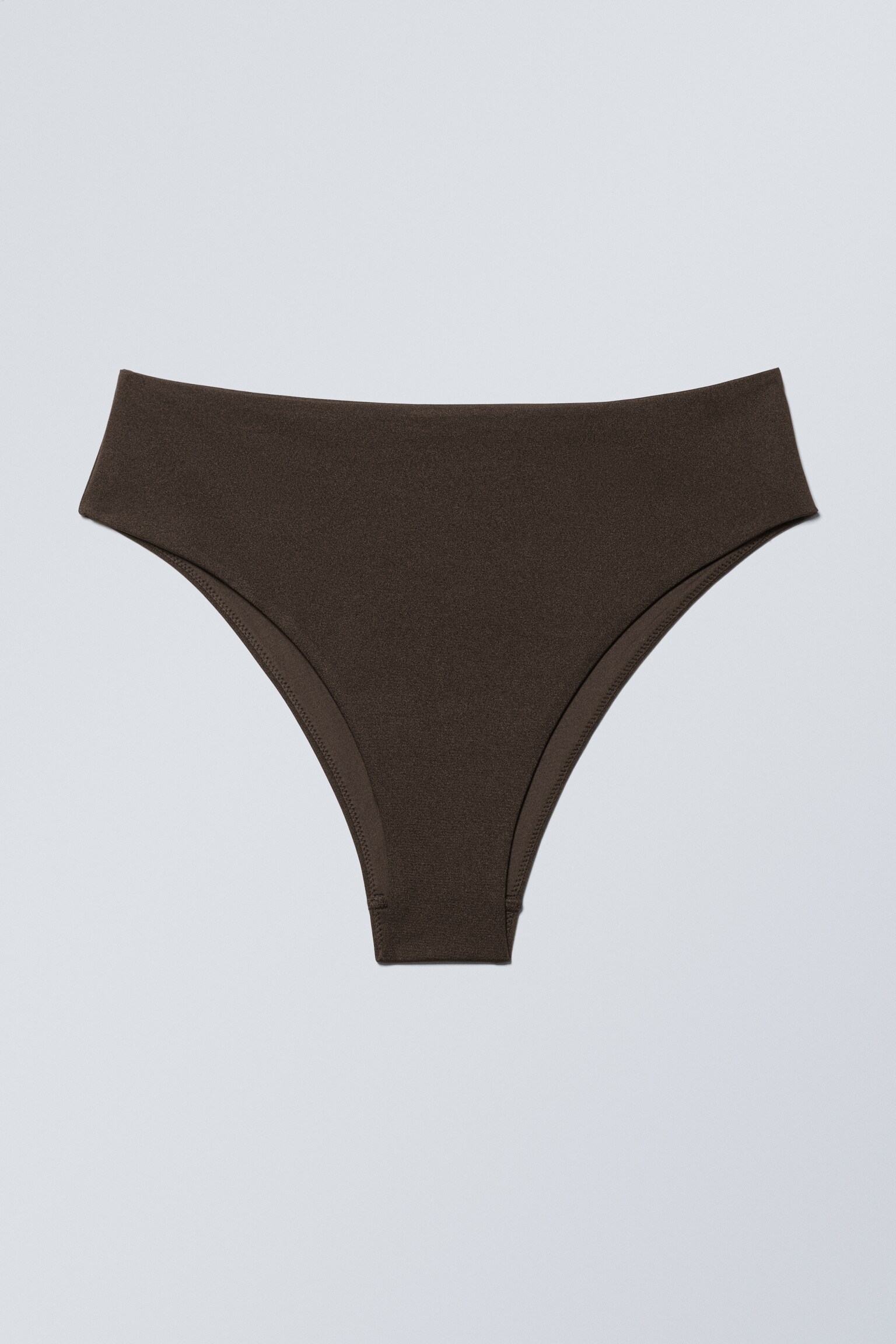 Slip bikini brasiliana a vita alta - Marrone scuro/Verde pastello