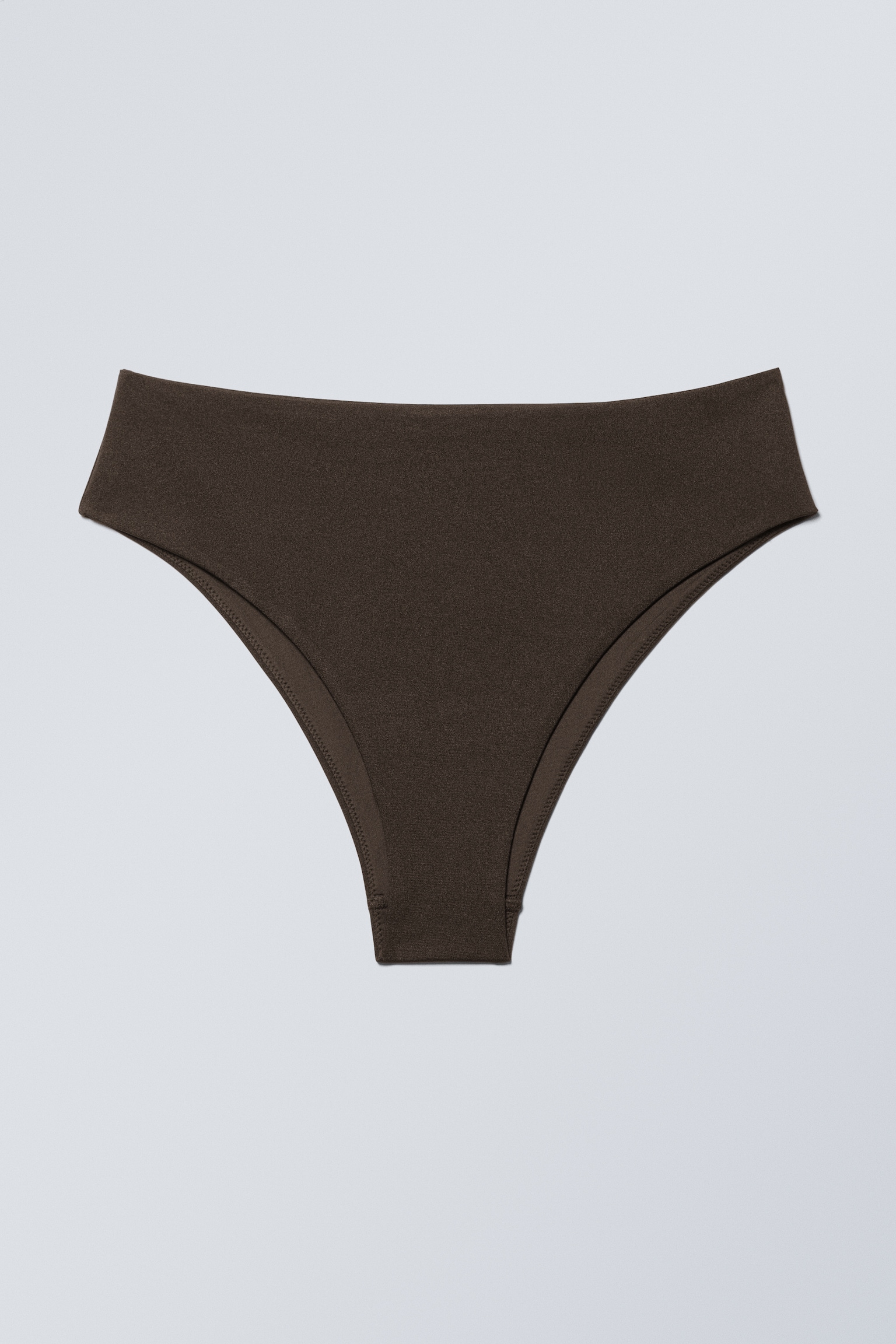 Braziliaans bikinibroekje met hoge taille - Donkerbruin/Pastelgroen/Zwart