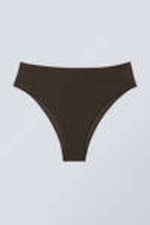 Dunkelbraun - Brazilian-Bikinihöschen mit hohem Bund - 3