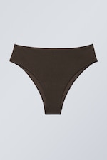 Dark Brown - High Rise Brazilian Bikini Bottoms - 0