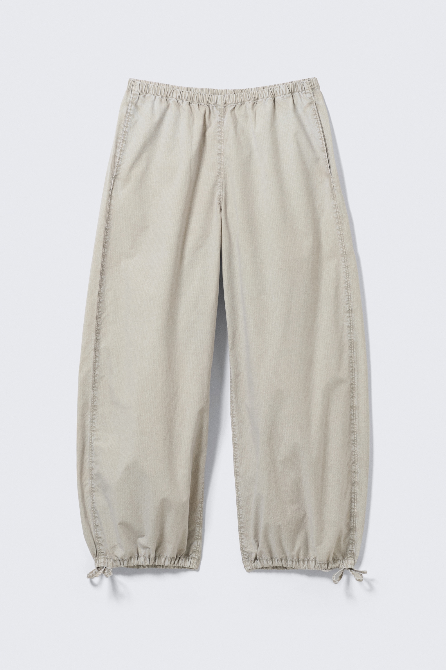 Ripstop-Hose zum Reinschlüpfen mit niedrigem Bund - Helles, staubiges Graubraun/Dunkelgrau