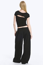Black - Aya Pleated Trousers - 3