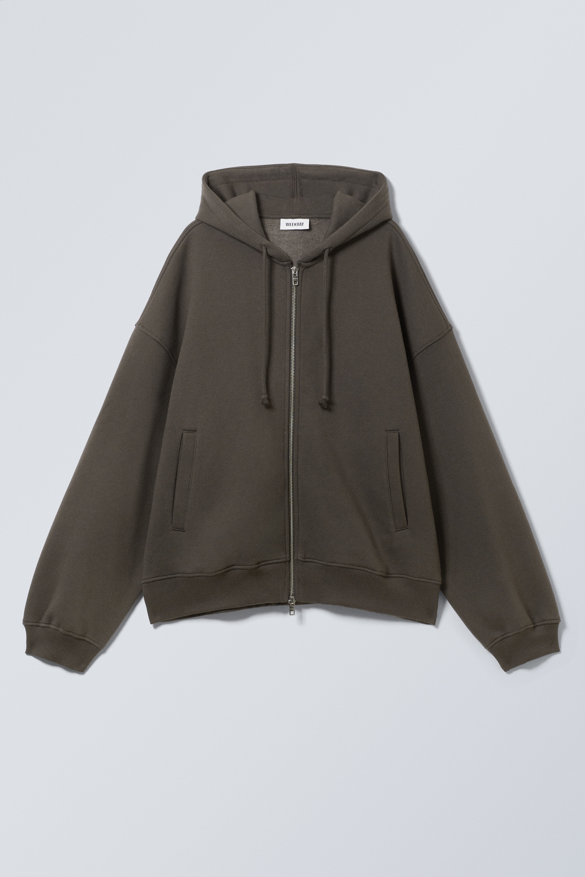 Boxy Heavy Zip Hoodie - Dark Grey - Ladies | H&M GB