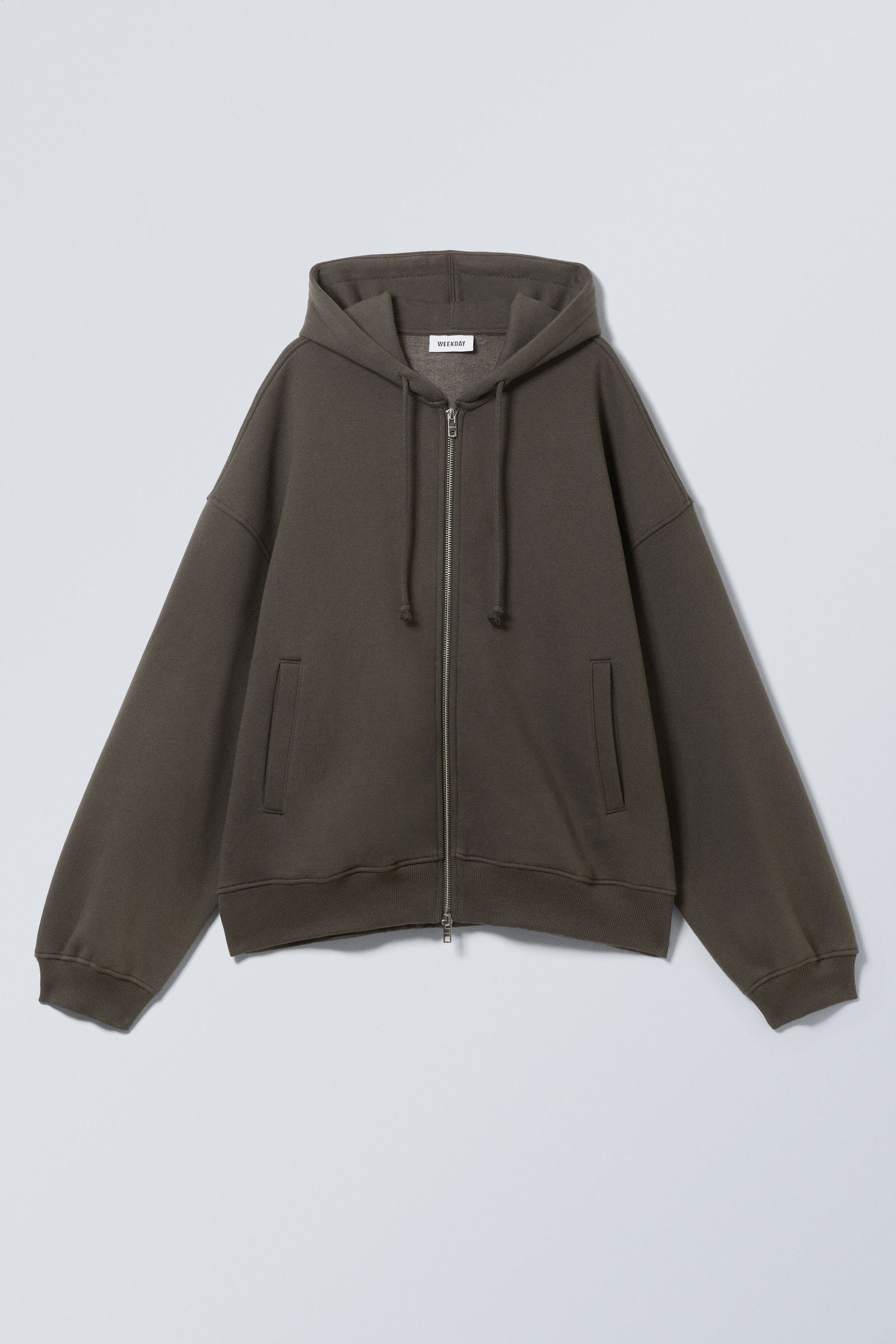 WEEKDAY◆LOOSE FIT BLOCKED ZIP HOODIE［Gray］ loose fit blocked zip hoodie - Grey | Weekday WW