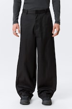 Black - Emil Oversized Chino Trousers - 1