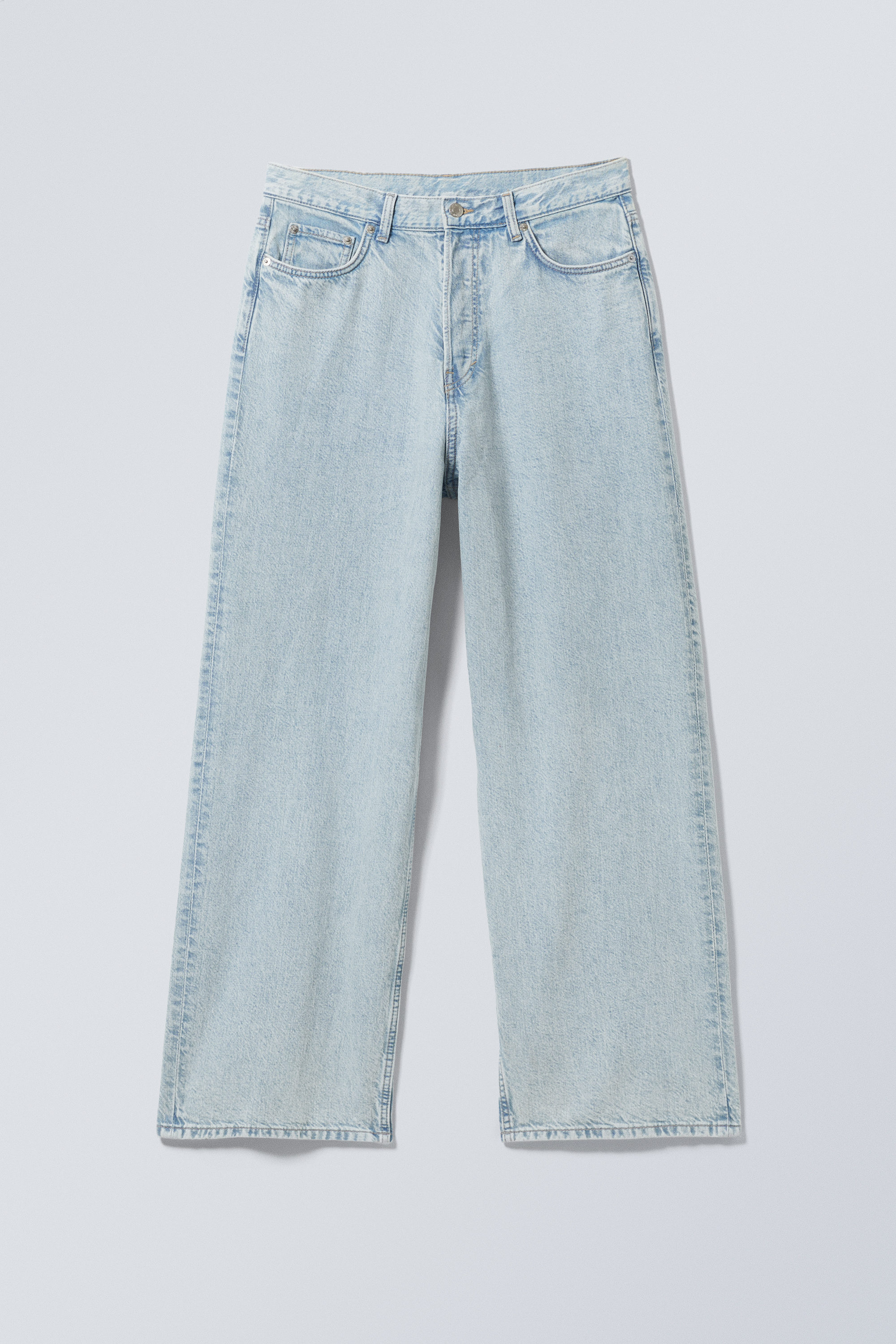 astro mid rise loose baggy unisex jeans - Snow Blue - Light Blue