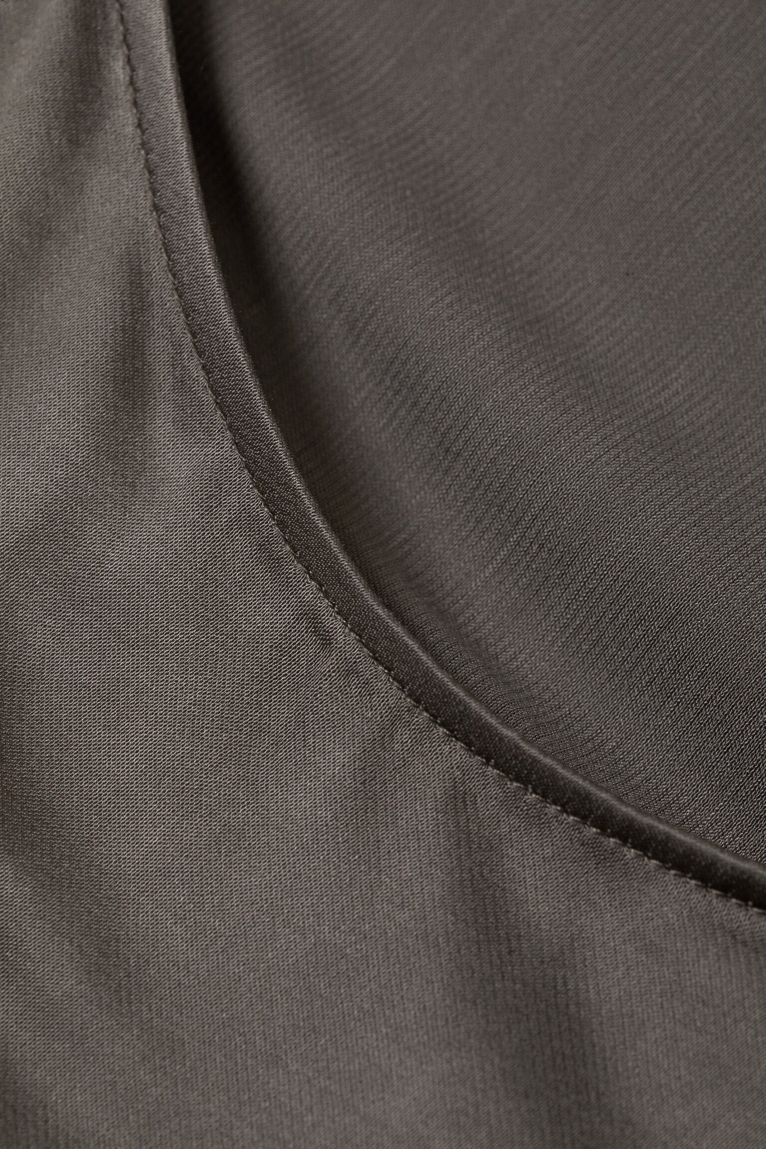 Long Slim Satin Singlet - Dark Mole - 2