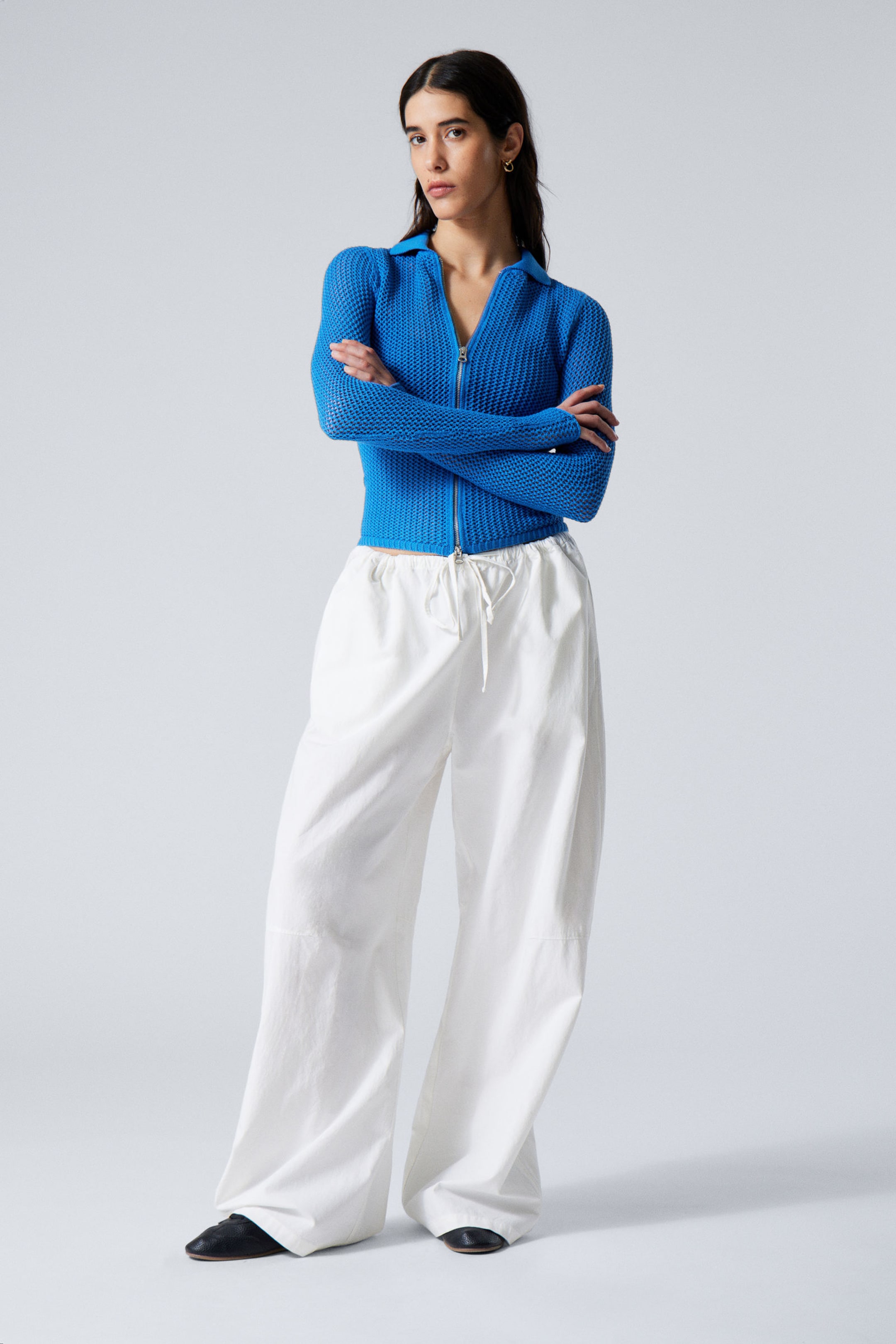 #ECEDEC - Loose Fit Low Waist Washed Trousers - 1
