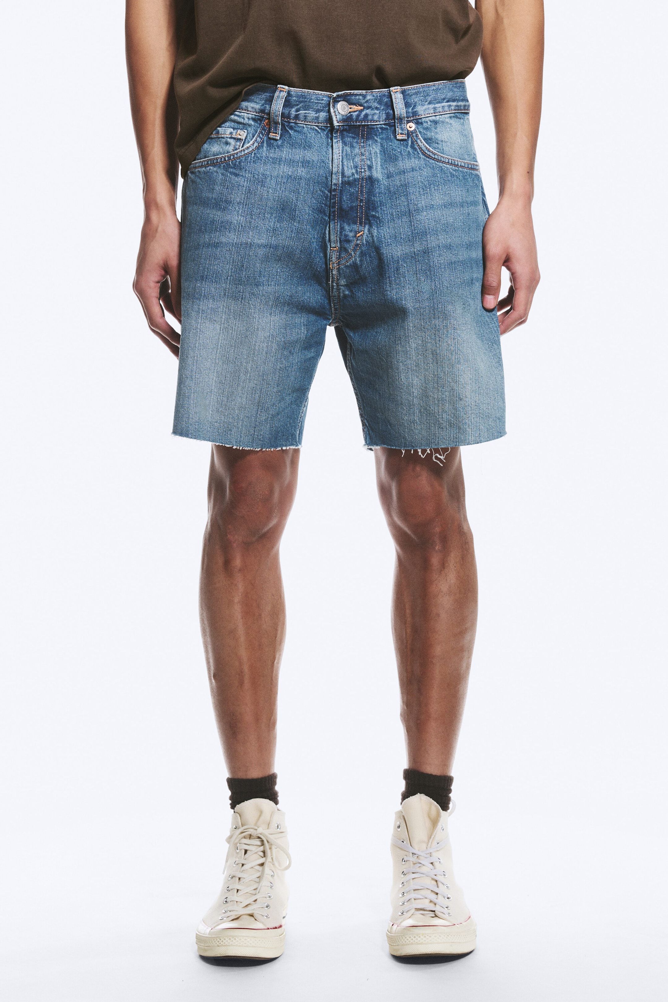 Radio Blue - Medium Blue - Space Relaxed Mid-thigh Denim Shorts - 2