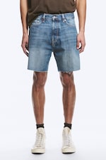 Radio Blue - Medium Blue - Space Relaxed Mid-thigh Denim Shorts - 1