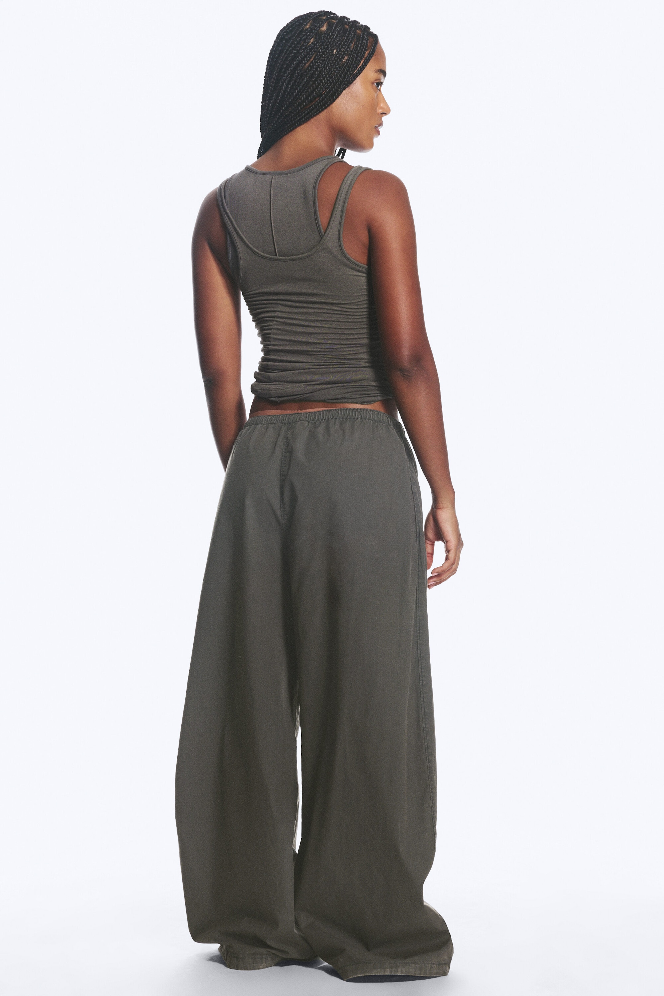 Dark Grey - Ripstop-Hose zum Reinschlüpfen mit niedrigem Bund - 3