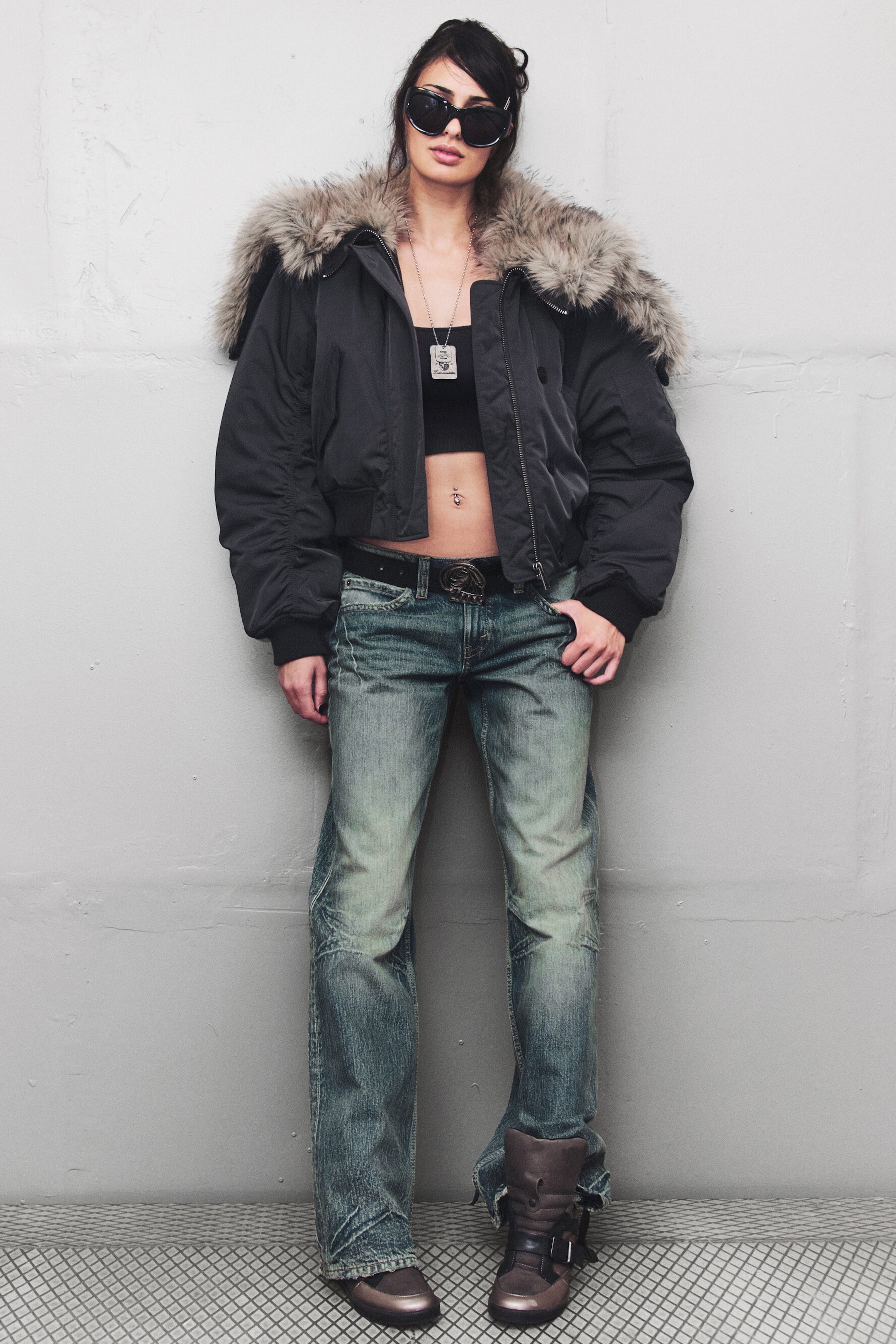 Hazy Blue - Mellanblå - Messy Low Rise Regular Straight Jeans - 2