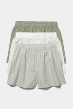Khaki/Weiß/Nadelstreifen - 3er-Pack Boxershorts - 0