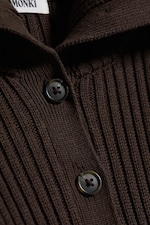 Dunkelbraun - Taillenbetonter Strick-Cardigan - 5
