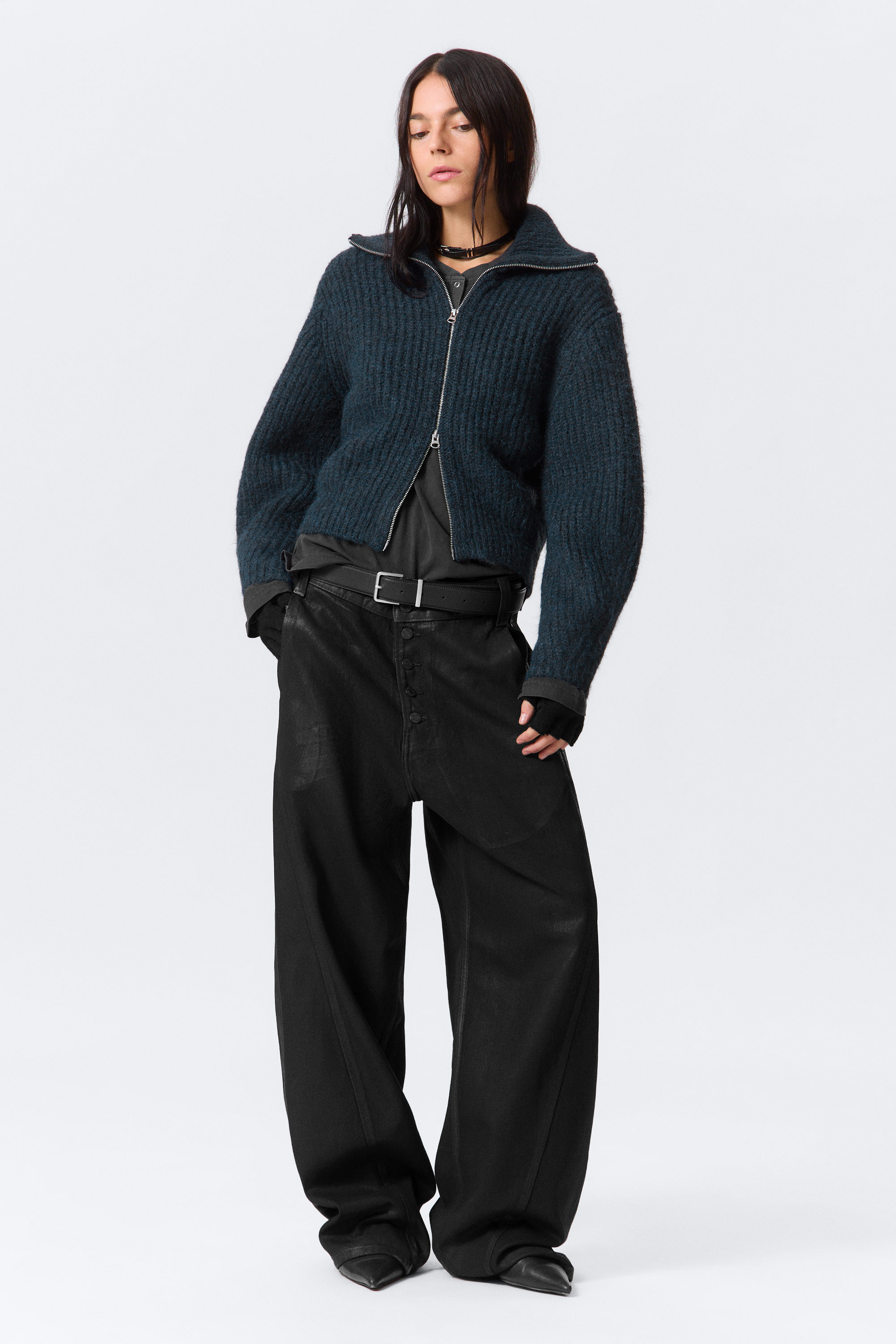 Dark Navy - Bea Zip Cardigan - 2