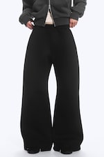 Black - Relaxed Barrel Leg Scuba Sweatpants - 1