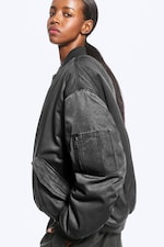 Washed Black – Zwart - Oversized gewatteerd pilotenjack - 4