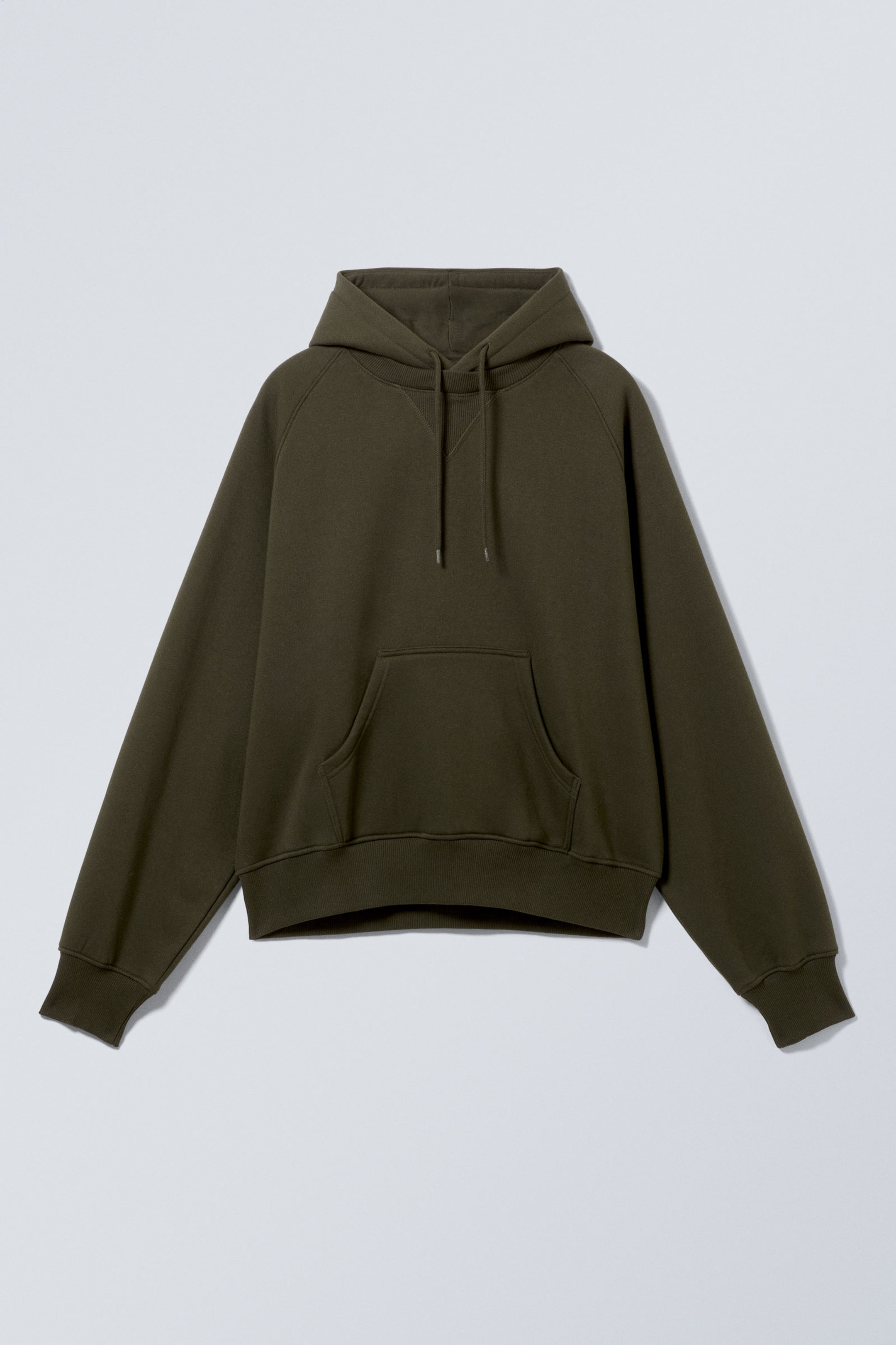 Dunkelgrün - Locker geschnittener Raglan-Hoodie - 0