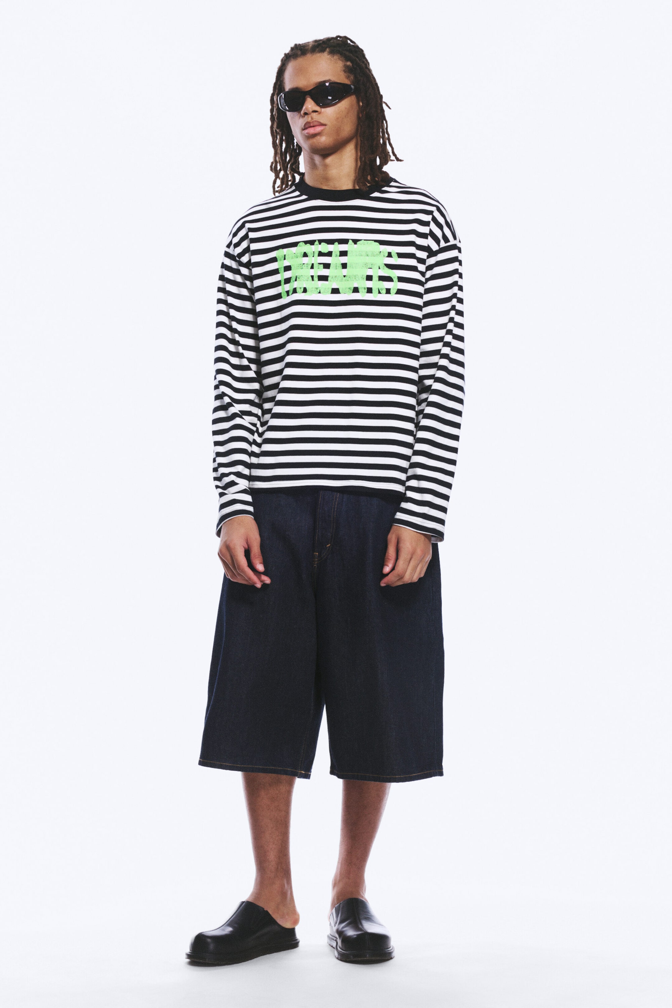 Svart & Vitrandig - Dreams - Långärmad Grafisk T-shirt - 2